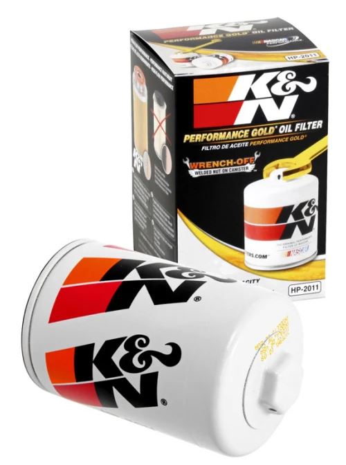 K&N Oil Filter, With 11-17 PSI Relief Valve, With 1 in Removal Nut, 3 in Outside Diameter x 4.781 in Height - HP-2011