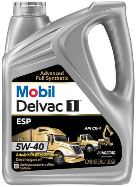 Mobil 1 Oil, Delvac 1 ESP, SAE5W-40, 1 gal Jug - 127863