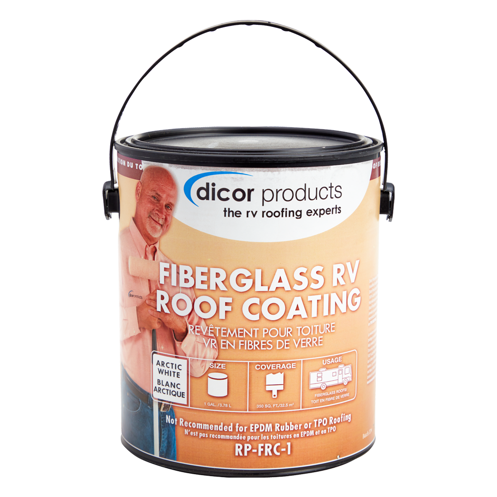 Dicor Corp. Roof Coating, 350 Square ft, White, 1 gal Can - RP-FRC-1