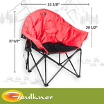 Faulkner Camping Chair, 300 lb Weight Capacity, Burgundy/Black, 3/4 in Steel Tubing With Polyester Padding/Polyester Fabric - 49579H