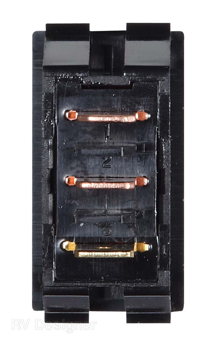 RV Designer Multi Purpose Switch, 125 V AC, 0.550 in x 1.125 in Cutout, Red Illuminated Light - S245