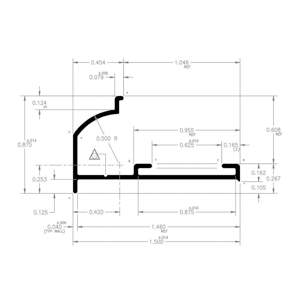 AP Products Drip Rail, Aluminum, 8 ft x 7/8 in Width x 1-1/2 in Height, Polar White - 021-56201-8