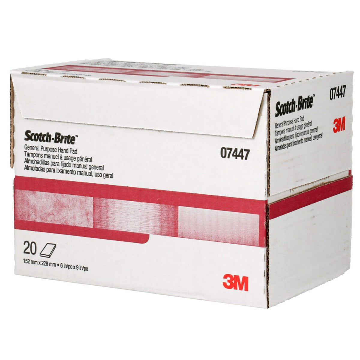 3M Sandpaper, 6 in Width x 9 in Length, Aluminum Oxide, Box Of 20 - 07447