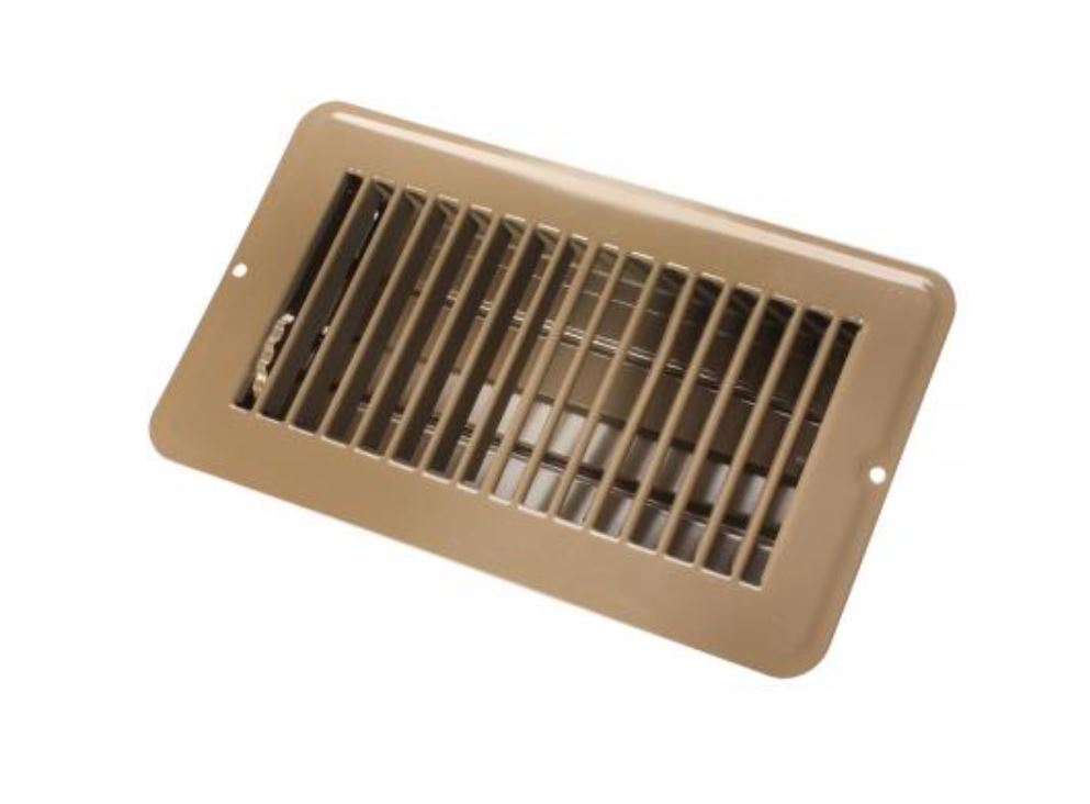 JR Products Heating/Cooling Register, 4 in Width x 8 in Length, 5-5/8 in Width Overall x 10-5/8 in Length Overall, Steel - 02-28975