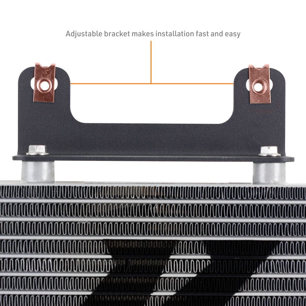 Mishimoto Fluid Cooler, 27 in Length x 6 in Height x 1.25 in Depth Core Dimension, 0.65 qt, 14 Row Cooler - MMTC-GMT-99