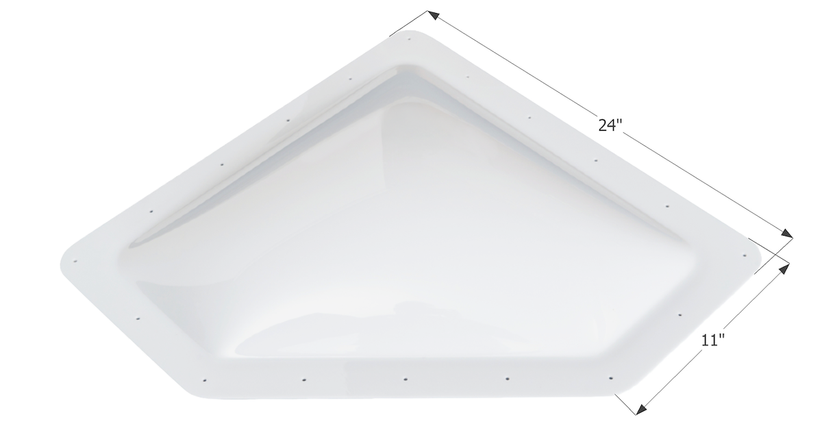 Icon Skylight, 4 in High Bubble Type Dome, For 20 in Length x 8 in Width Opening, 24 in Length x 11 in Width Flange - 01865