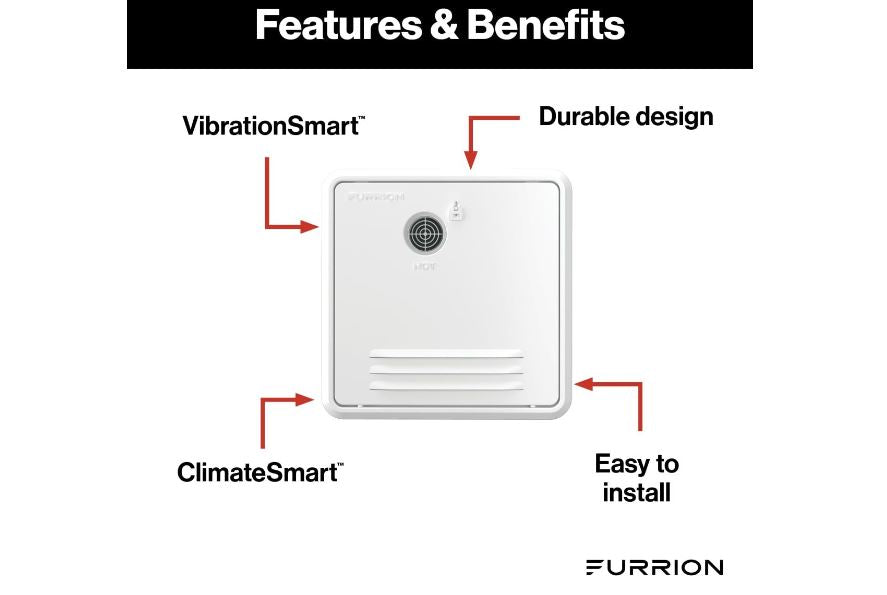Furrion Water Heater Access Door, Black, Steel, 18-1/8 in Length x 18-1/8 in Width - FWH46EA-BL-AM