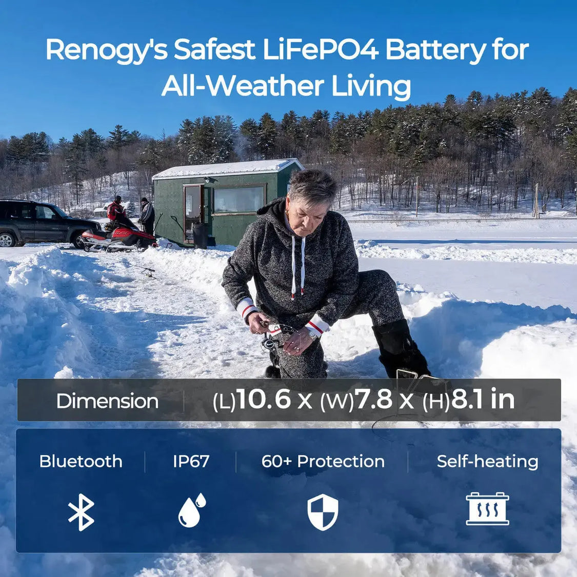 Renogy Battery, Pro Series, 12 V, Smart Lithium Iron Phosphate Style (LiFePO4) - RBT12200LFP-BT-G1-US