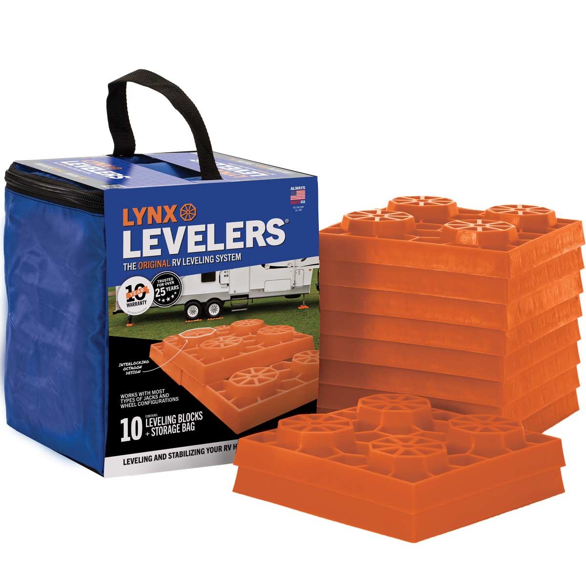 Tri-Lynx Leveling Block, 8-1/2 in Length x 8-1/2 in Width x 1-1/2 in Height, Set Of 10 - 00015