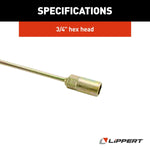 Lippert Trailer Stabilizer Jack Stand Crank, Standard 3/4 in Fixed Drive Socket - 285324
