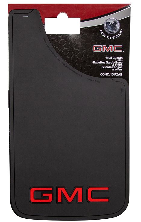Plasticolor Mud Flap, Easy-Fit Series, Red GMC Logo, Black, Set Of 2 - 000545R01
