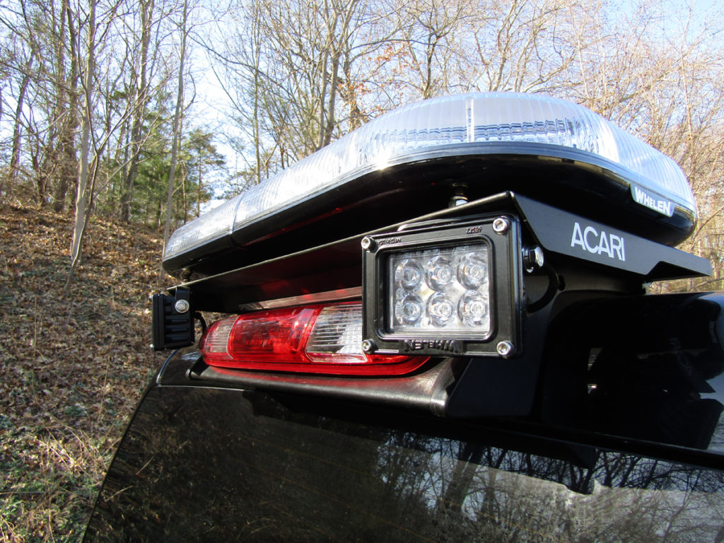 Acari Fleet Solutions Warning Light Mount, LP Series, Powder Coated Satin Black, Aluminum - RTM-101-LP-FORD-M