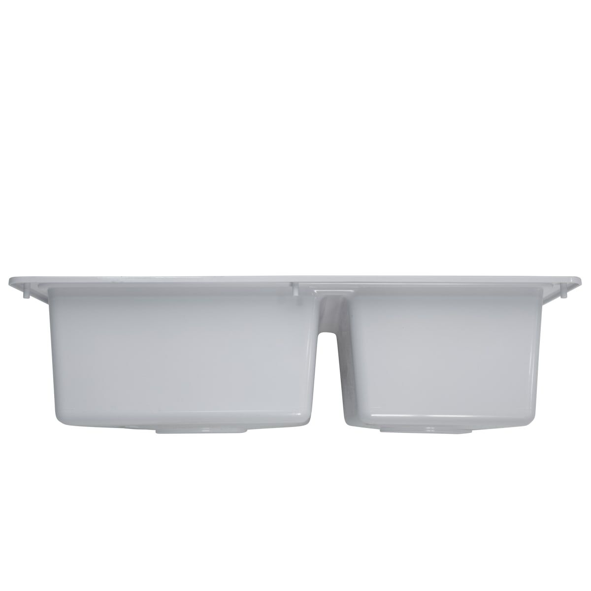 Lippert Sink, Double Kitchen Sink For 25 in x 17 in Basin, 23.94 in x 16.44 in Opening, White - 809030