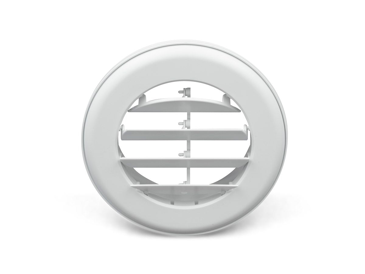 B&B Molders Heating/Cooling Register, 4-3/4 in Diameter Cutout Dimension x 1-1/5 in Collar Depth, 360 degree Rotation, Polar White - 94271