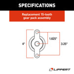 Lippert Slide Out Gear, 15 Teeth, 2 x 2 - 281331