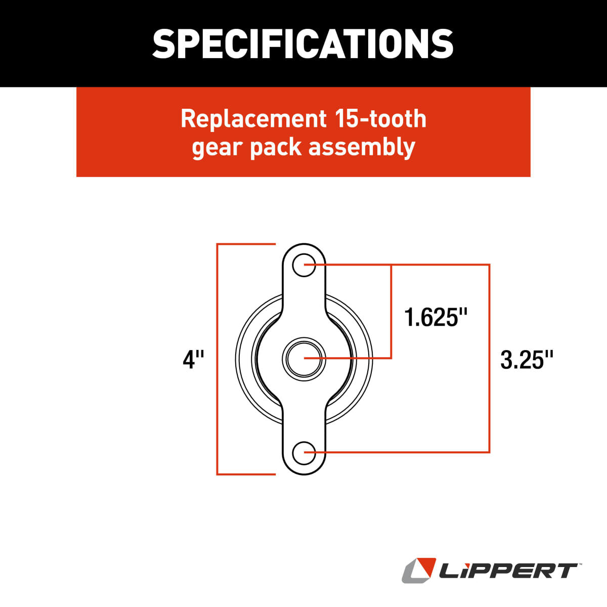 Lippert Slide Out Gear, 15 Teeth, 2 x 2 - 281331