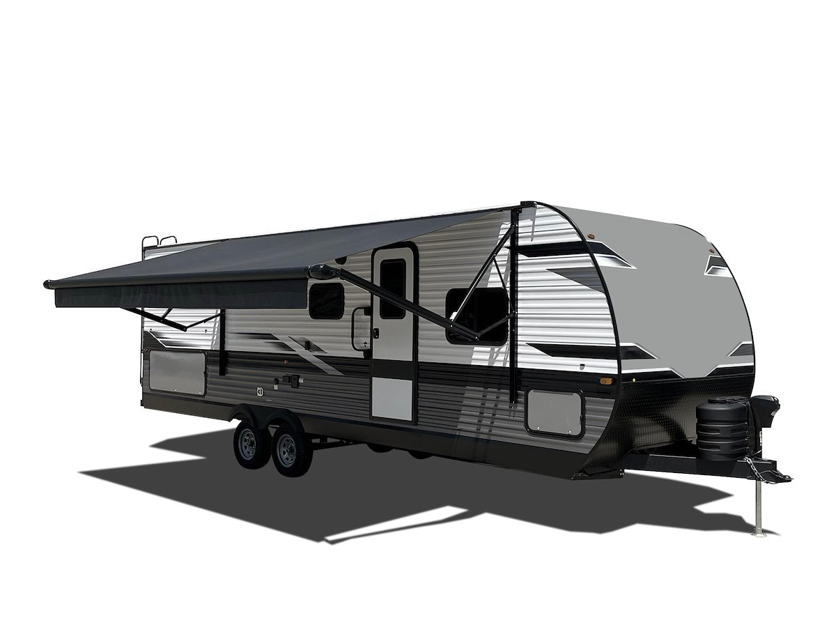 Velarium Awning Fabric, 14 ft Length x 8 ft Extension, Solid Black, 1 Piece Fabric - VC14000000