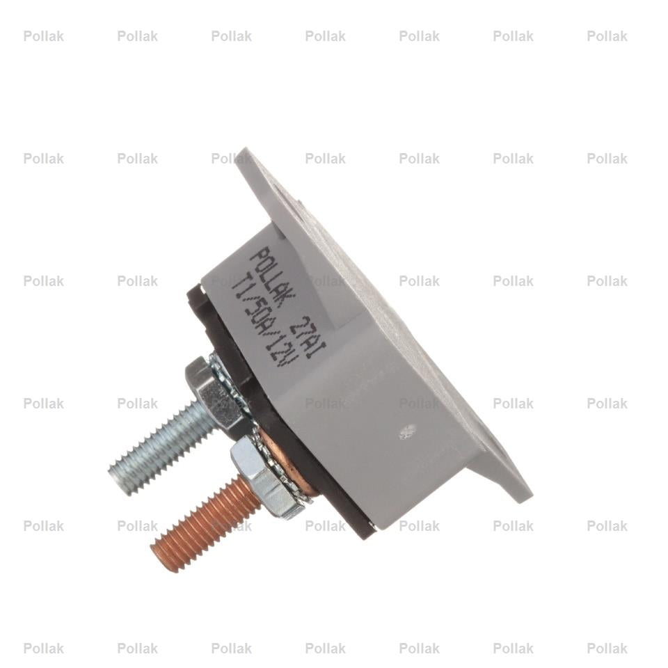 Pollak Circuit Breaker, 50 amp/12 V DC, With 90 Mounting Bracket - 54-250PL