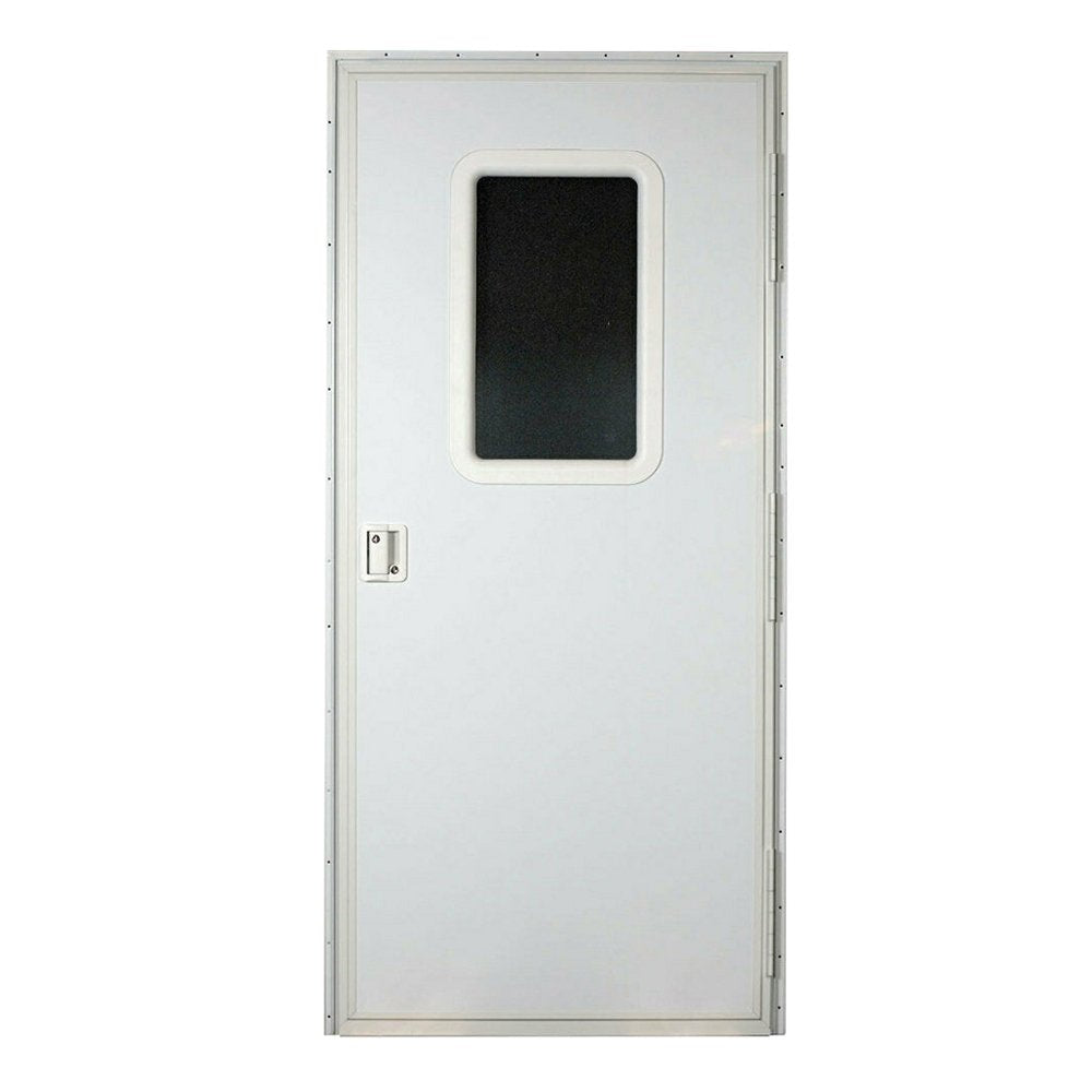 AP Products Entry Door, 32 in Width x 72 in Height, Polar White With Pebble Interior And Smooth Exterior, With White Extrusion - 015-217721