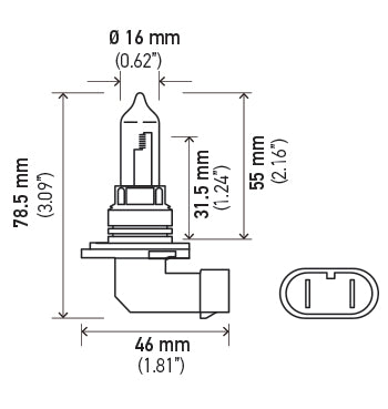 HELLA Headlight Bulb, 9005, 100 Watt, 12 V - 9005 100W