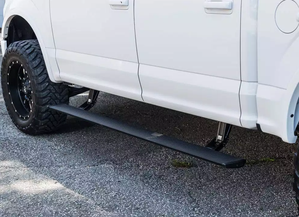 AMP Research Running Board, Textured Powder Coated, Black, Die Cast Aluminum - 76234-01A
