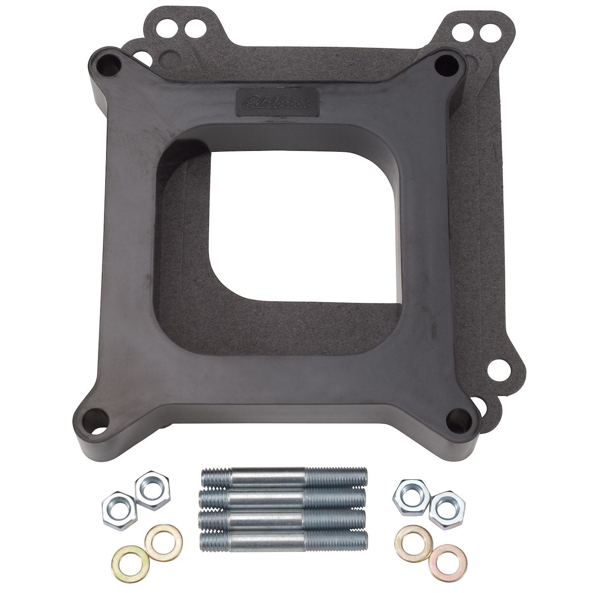 Edelbrock Carburetor Spacer, 1 in Thick, Black - 8710