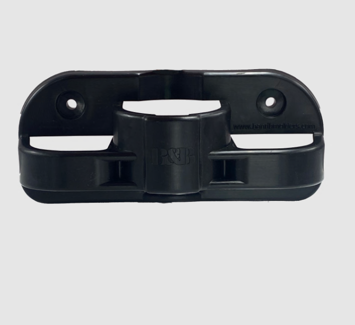 B&B Molders Trailer Safety Chain Holder, Black, 4 in Hole To Hole, 5.6 in Width x 2 in Depth x 2.4 in Height - 94364