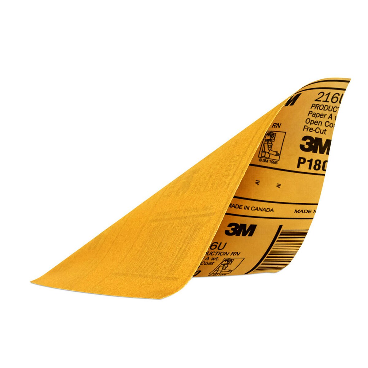 3M Sandpaper, P180 Grit, 9 in x 11 in, Aluminum Oxide, Pack of 5 - 32545