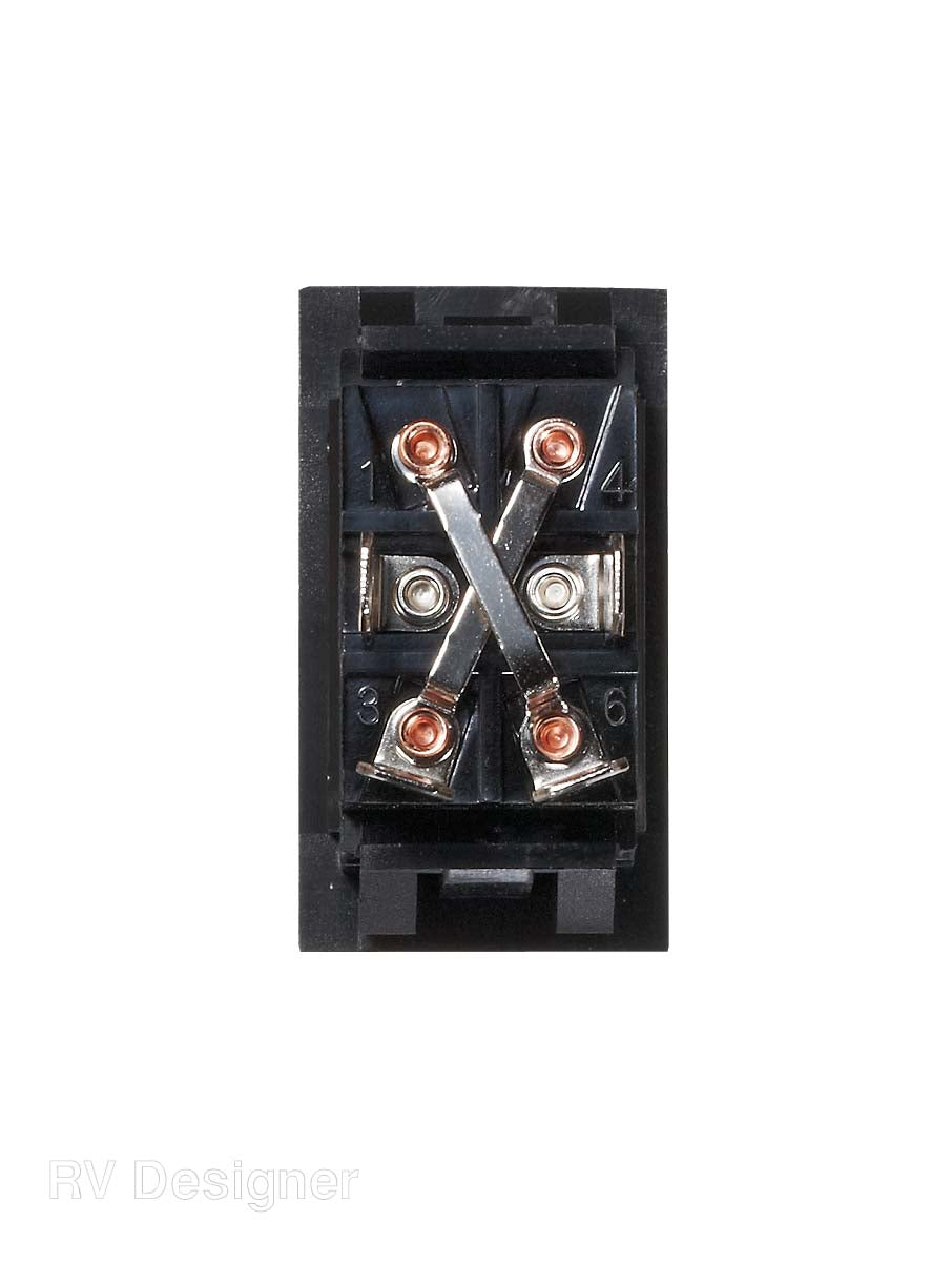RV Designer Multi Purpose Switch, 20 amp Max, 4 Terminal, 1.46 in x 0.83 in Cutout - S221