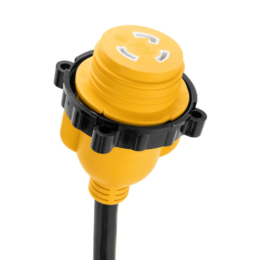 Camco Power Cord, 30 amp, 25 ft Length, Male NEMA TT-30P Plug And L5-30R Locking Female - 55501
