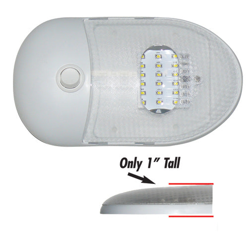 Valterra Dome Light - LED, 5500 Kelvin, 7-1/2 in Length x 4-1/4 in Width x 1 in Thick, Daylight White - DG65429VP