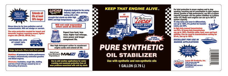Lucas Oil Oil Additive, 1 gal Jug - 10131