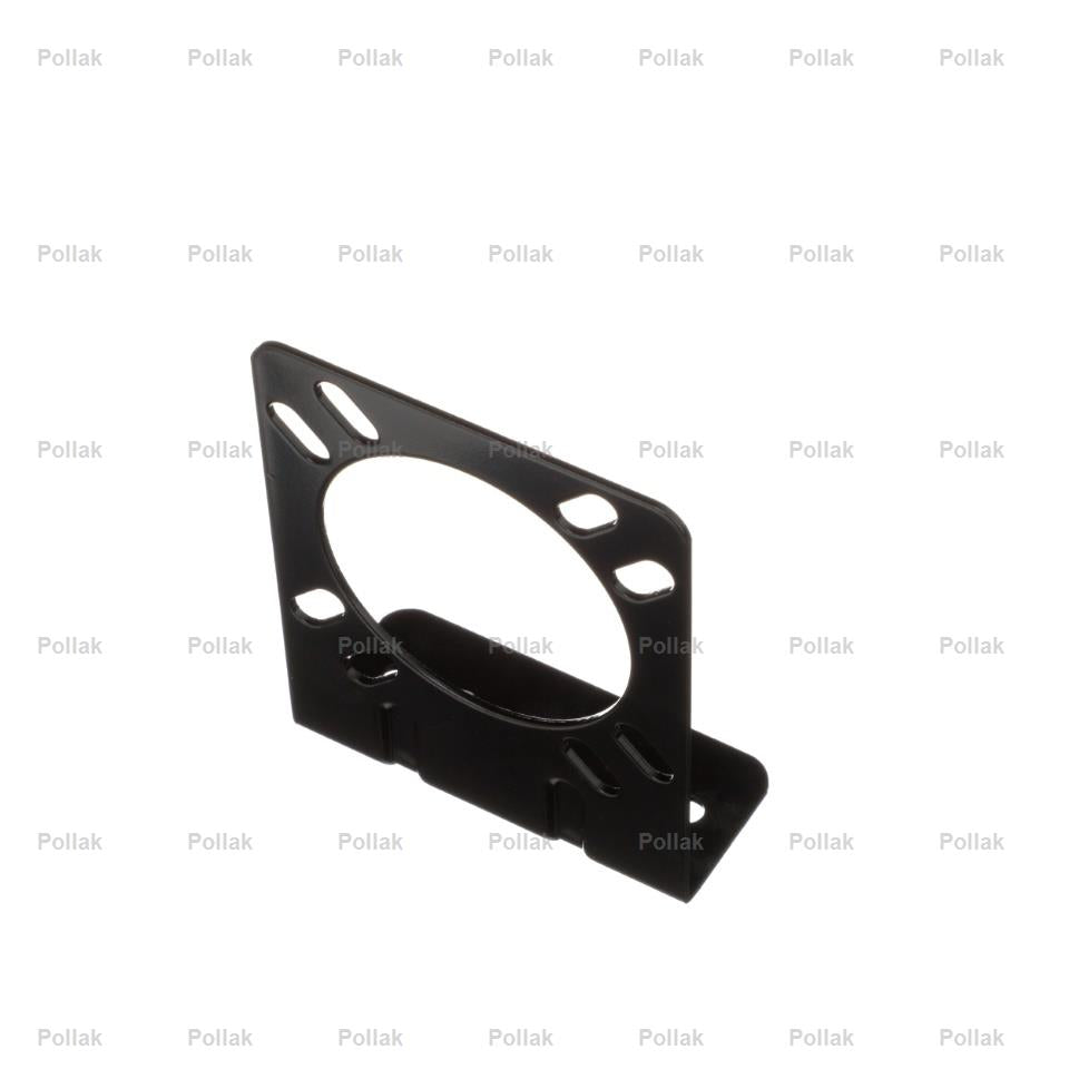 Pollak Trailer Wiring Connector Mounting Bracket, For Use With 7 Way RV Connector, 90 degree Bend, Black - 12-711U