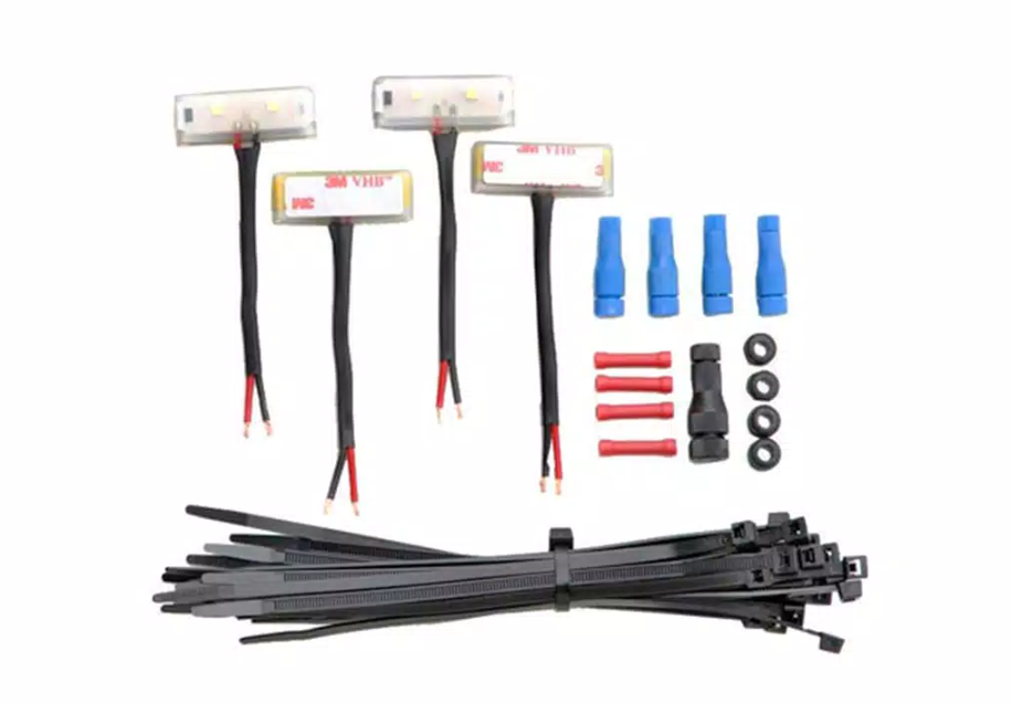 AMP Research Running Board Light Kit, LED, With 4 Lights/Grommets/Connectors/Cable Ties - 75144-01A