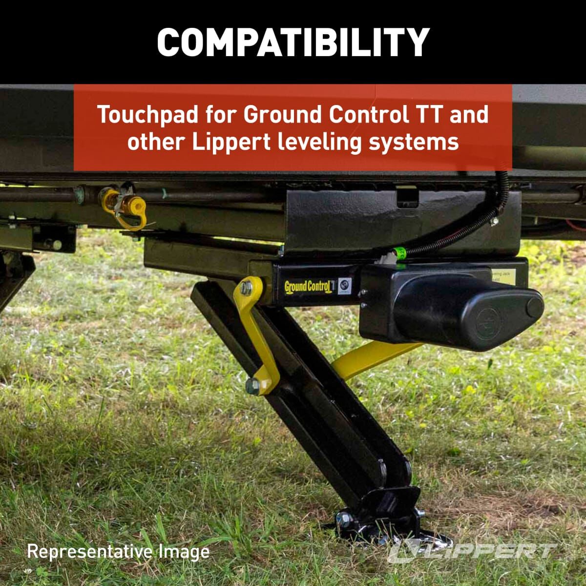 Lippert Leveling System Touchpad, Black And Gray, 3.6 in Length x 5 in Width - 421484