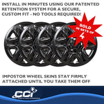 Coast2Coast Wheel Skin, 18 in, 6 Spokes, Gloss Black, Set Of 4 - IWCIMP103BLK