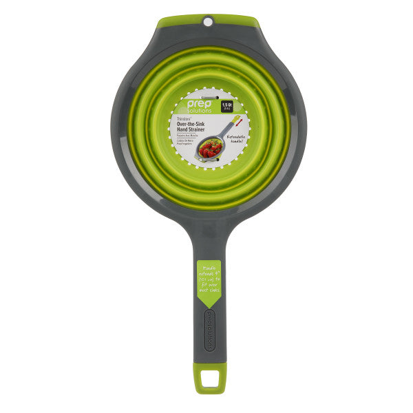 Progressive International Kitchen Strainer, Collapses To 1 in Thickness, 1.5 qt Capacity, With 10 in Expand Handle - PS-3508
