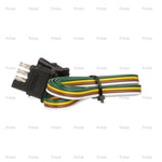 Pollak Trailer Wiring Connector, 4-Way Flat Male to Female, 60 in Wire Loop - 12-413E