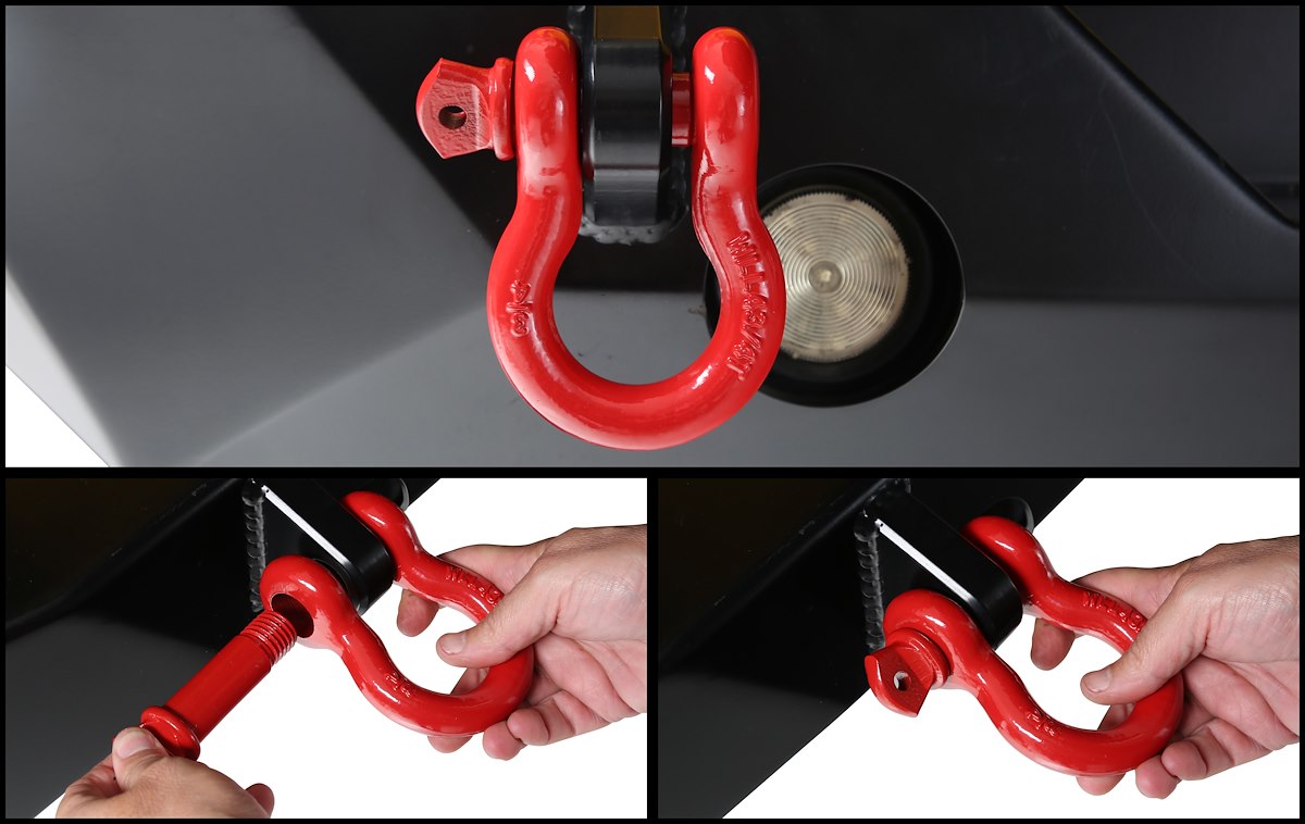 Overland Vehicle Systems D-Ring, With 3/4 in Pin, 4.75 Ton Weight Rating, Red - 19019904