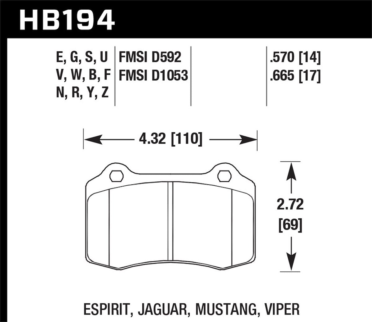 Hawk Performance Disc Brake Pads HB194Z.570 product image 2