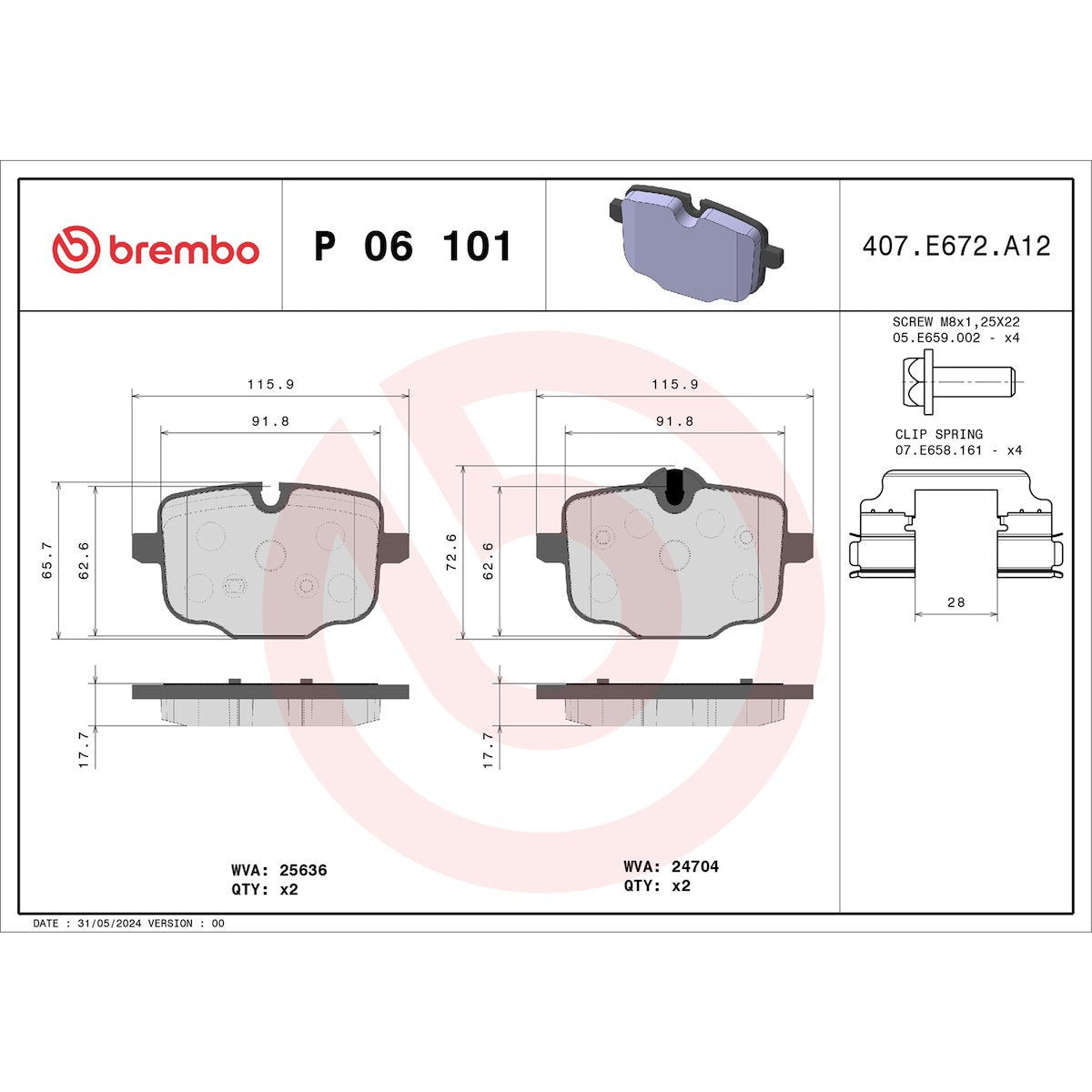 Brembo Brake Pads P06101 product image 4