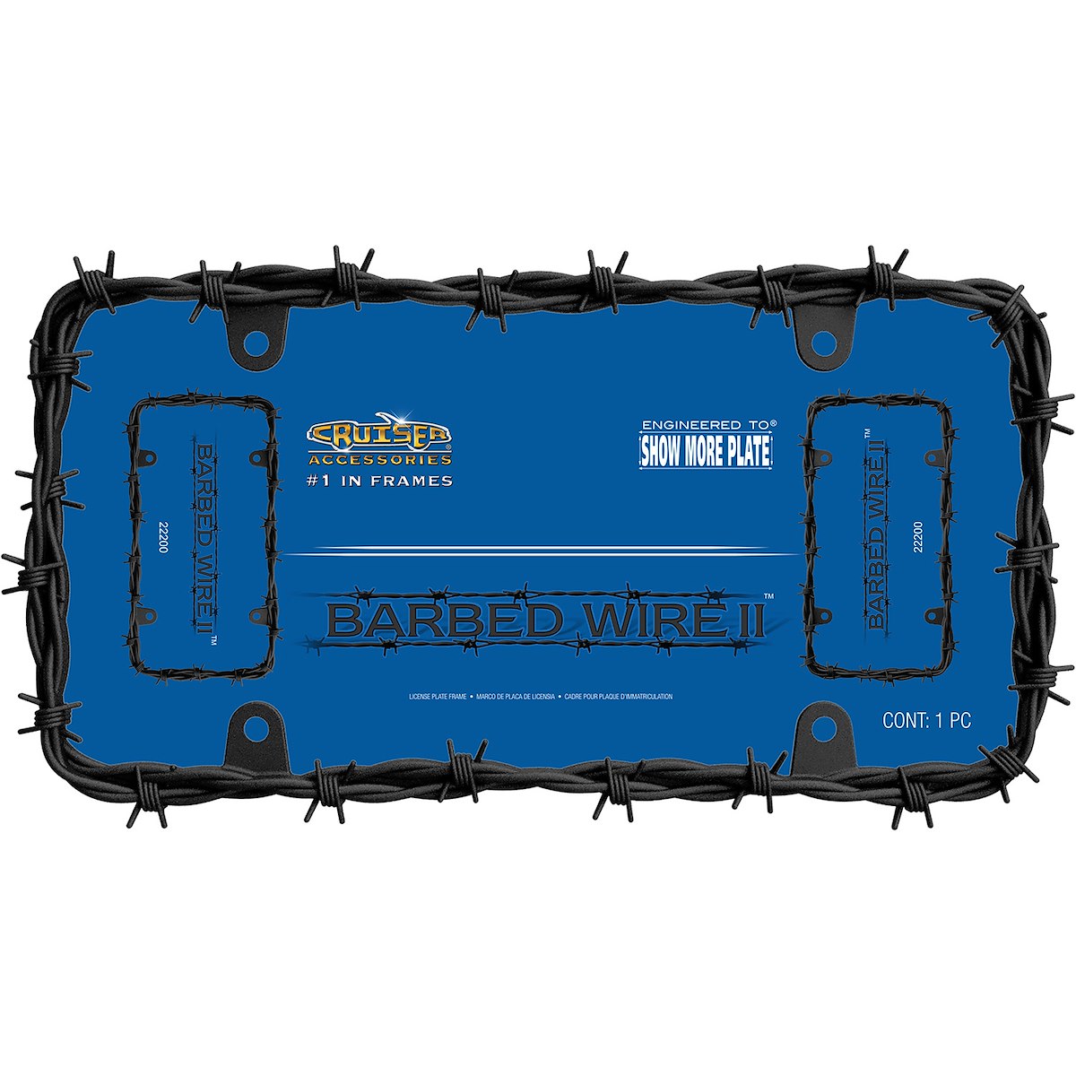 Cruiser License Plate Frame, Black - 22200
