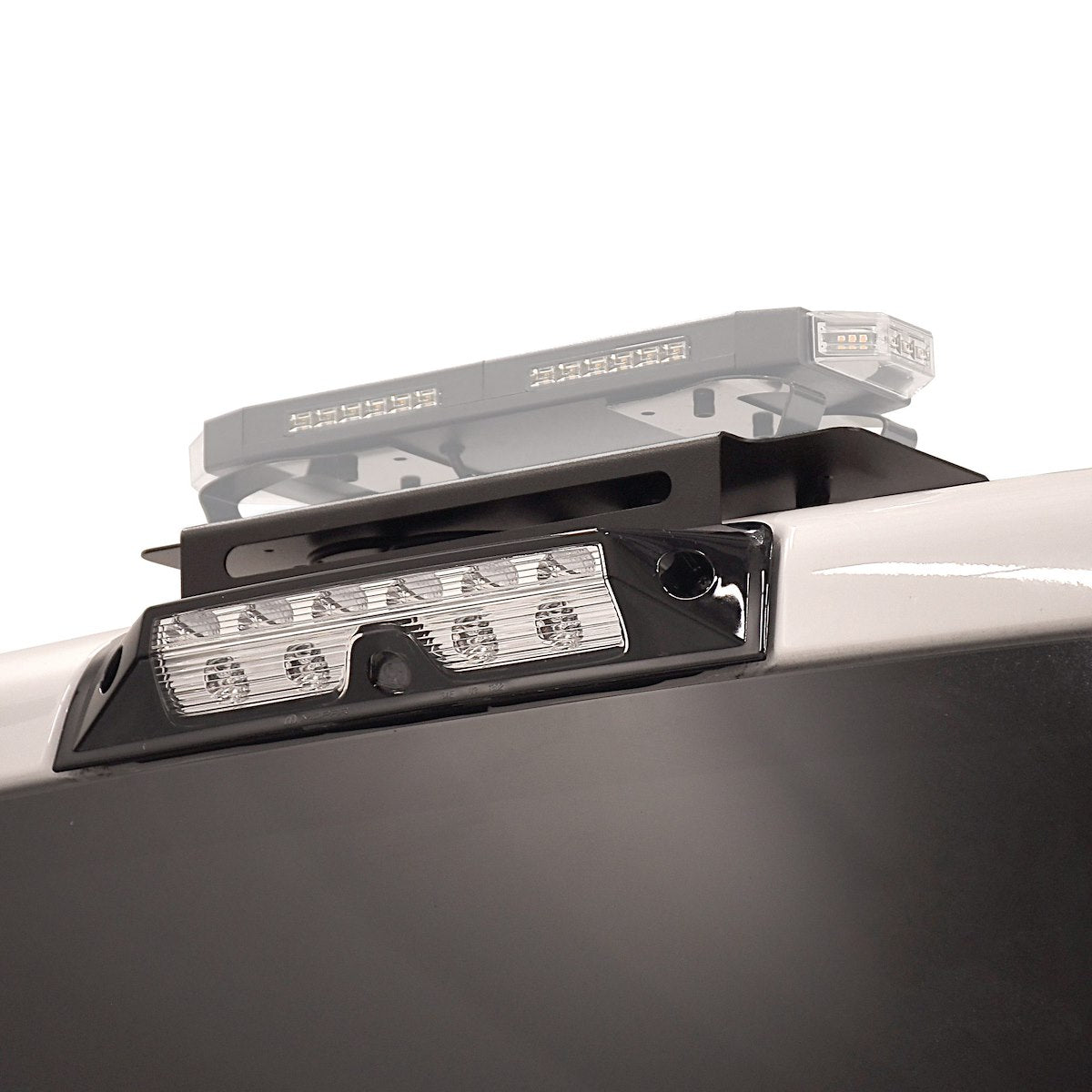Putco Warning Light Mount, For Putco Hornet 16 in Stealth Rooftop LED Strobe Warning Light, Powder Coated Black, Aluminum - 950009