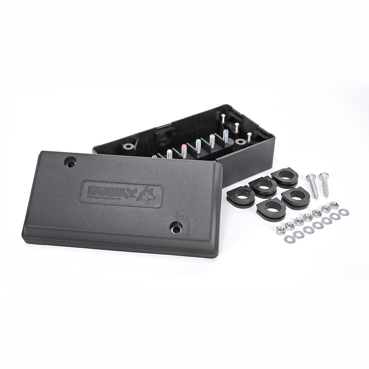 Husky Towing Wire Terminal Block, Attaches 7 Wires, 8-1/4 in Length x 3.44 in Width x 2-3/8 in Height, Black - 33200