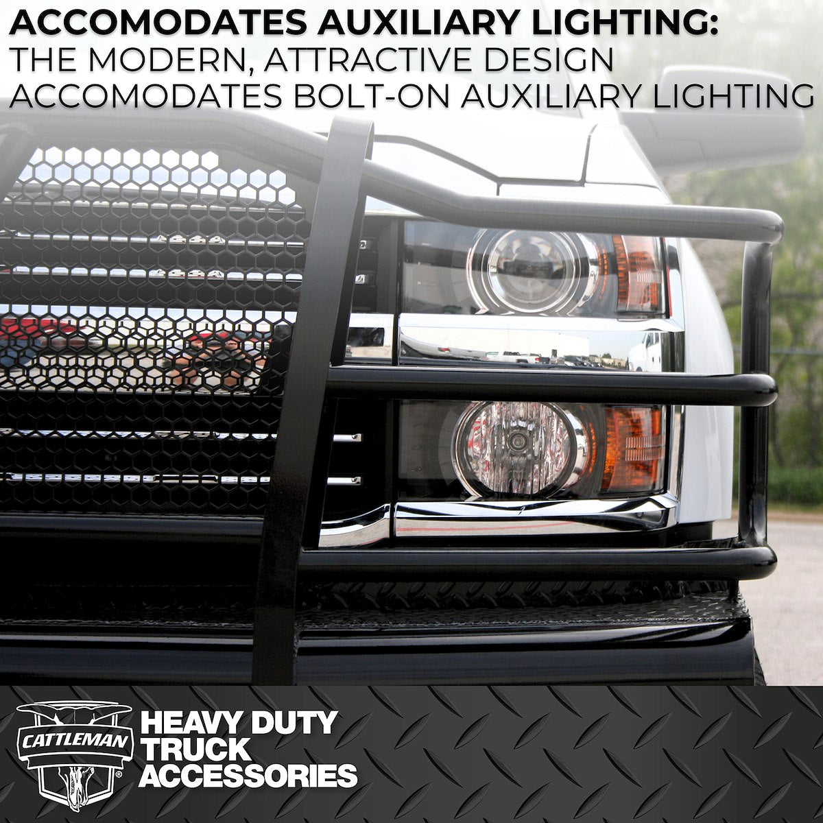 Cattleman HD Bumper, Glossy Powder Coated Black Steel - 2370PS