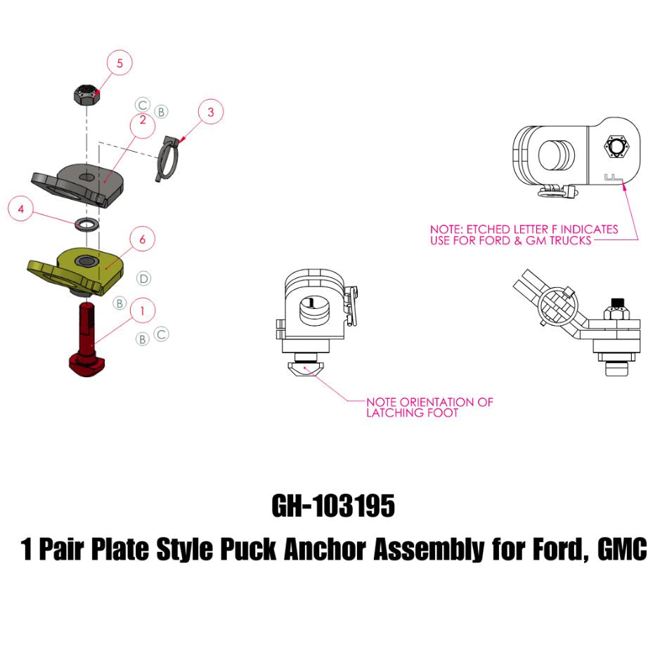 GEN-Y Hitch Fifth-Wheel Puck Anchors GH-103195 product image 3