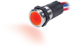 Blue Sea Push Button Switch, 15 amp, Backlite Blue When Off And Red When On, Stainless Steel - 4180-BSS