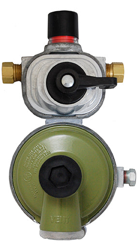 Marshall Excelsior Propane Regulator, 1/4 in Female Inverted Flare x 3/8 in FNPT, 350000 BTU I Stage/200000 BTU II 2 Stage - MEGR-253HP
