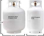 Flame King Propane Tank, 10 lb Capacity, 16.8 in Height x 9.1 in Diameter, 6.5 in Collar Diameter - YSN10LB