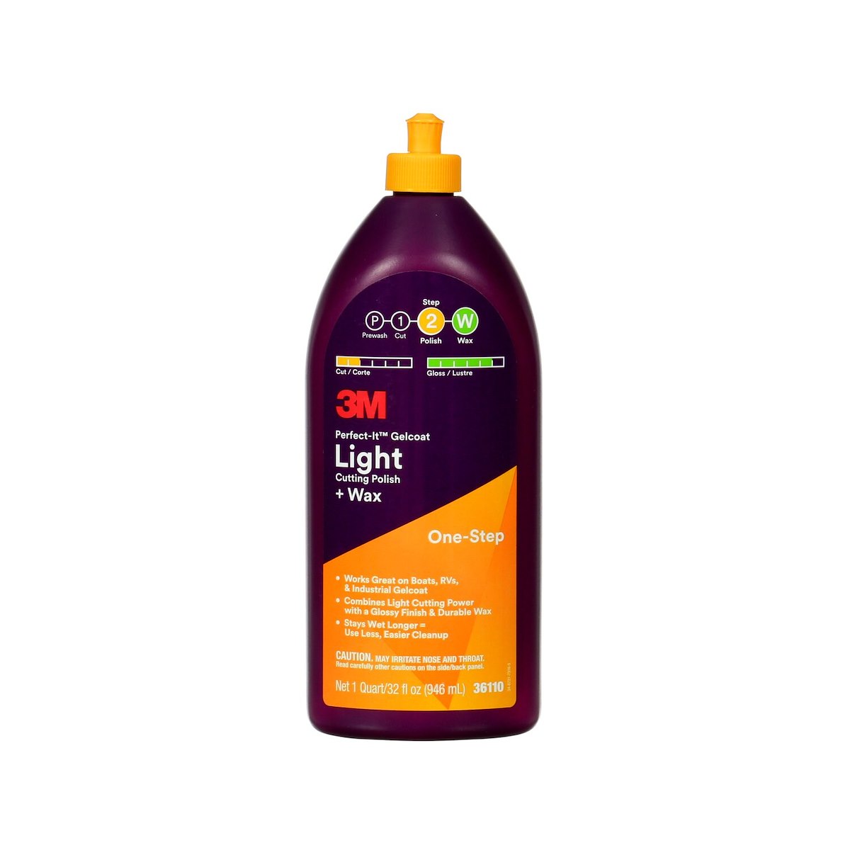 3M Polishing Compound, White, 1 qt Bottle, Case Of 6 - 36110